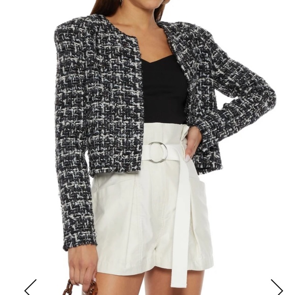 IRO Tweed black and white sparkly jacket size 34 XS - Picture 1 of 5